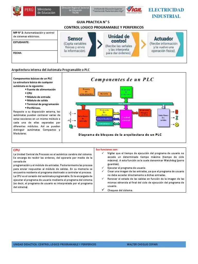 5-Practica PLC Y Perifericos. | PDF | Almacenamiento De Datos De La Computadora | Controlador ...