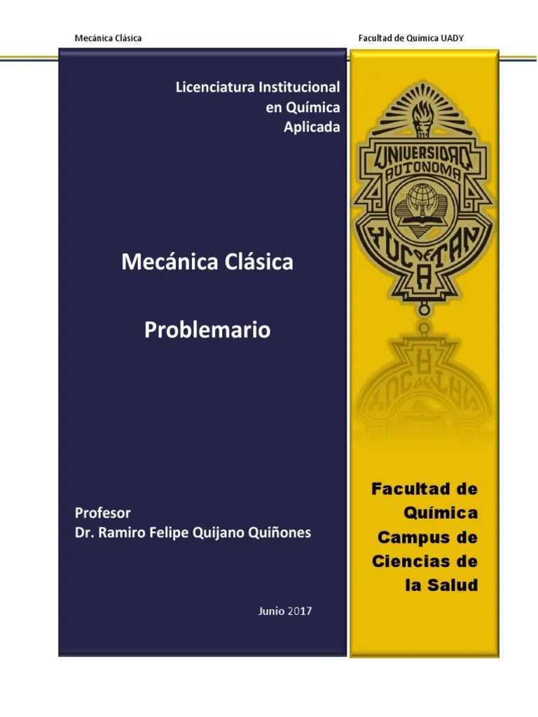 Problemario Mecánica Clásica Vfinal | PDF | Vector Euclidiano | Mecanica Clasica