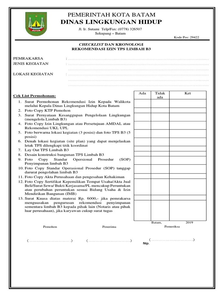 Rekomendasi Izin Tps Limbah B3 | PDF