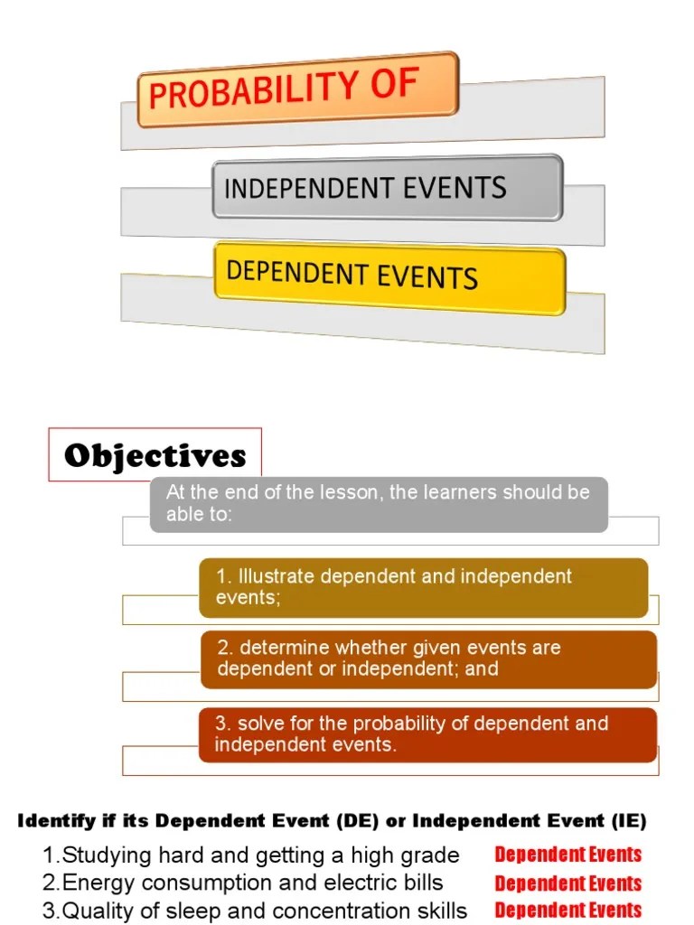Topic 4 Dependent And Independent Events Final | PDF | Probability