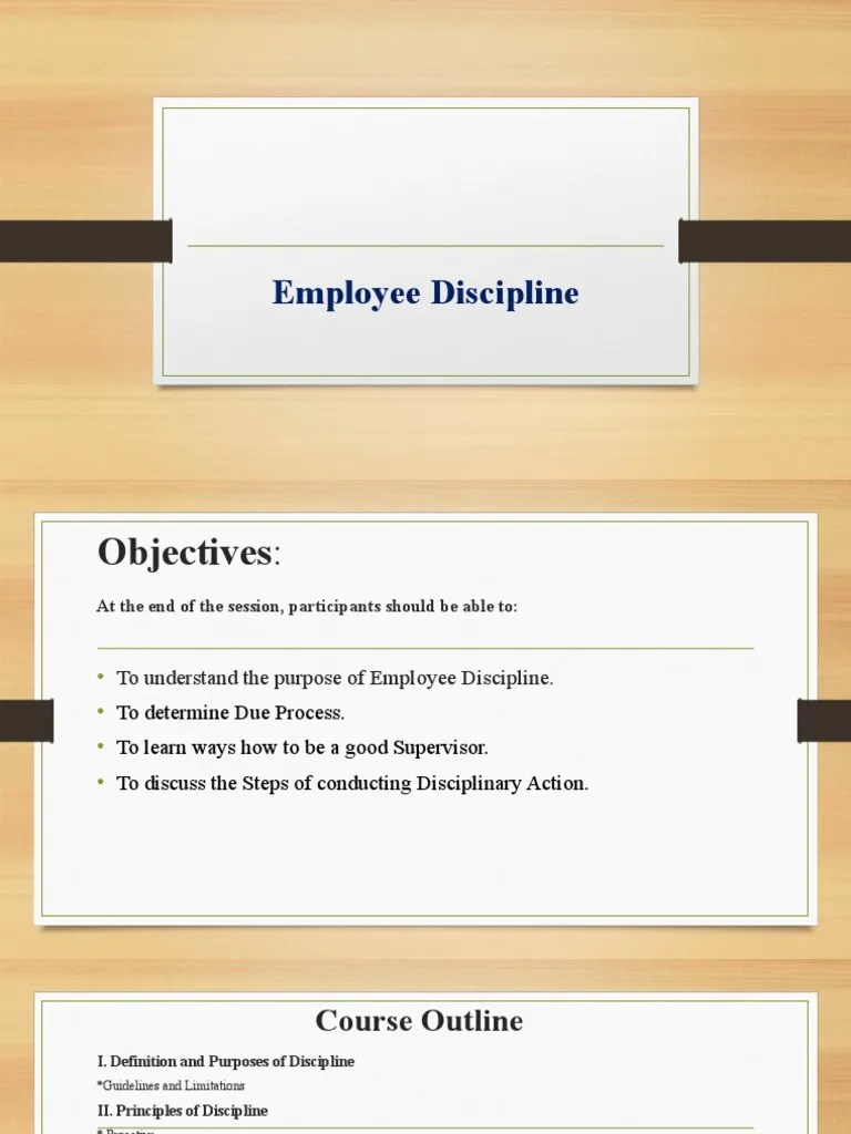 Employee Discipline (Supervisor's Training) | Download Free PDF ...