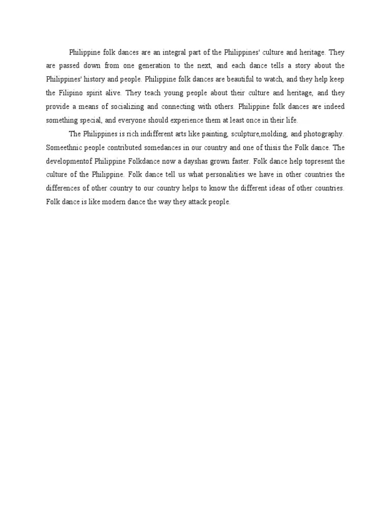 Reflection About Philippine Folk Dance | PDF