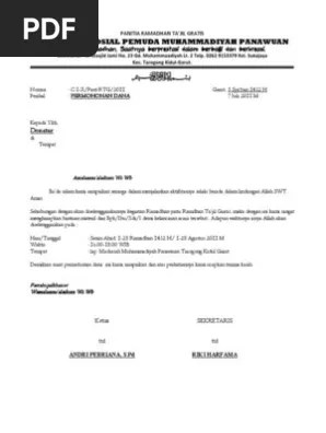 Calon sponsor mengisi dua lembar surat tanda terima proposal yang diajukan pembawa proposal. Proposal Ramadhan Ta Jil Gratis
