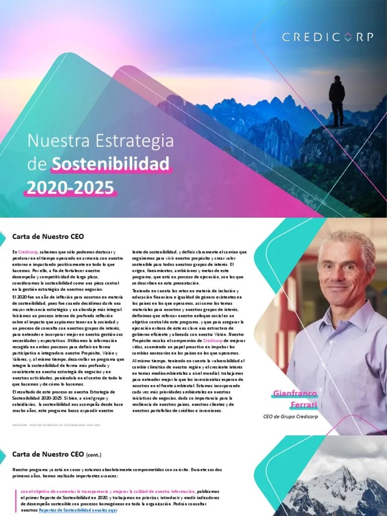 Nuestra Estrategia De Sostenibilidad 2020-2025: Contribuyendo A Mejorar ...