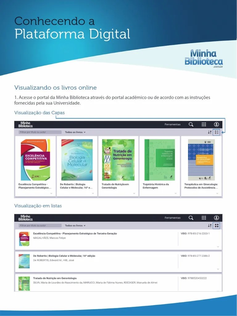 Tutorial - Minha Biblioteca | PDF | Livros | Bibliotecas