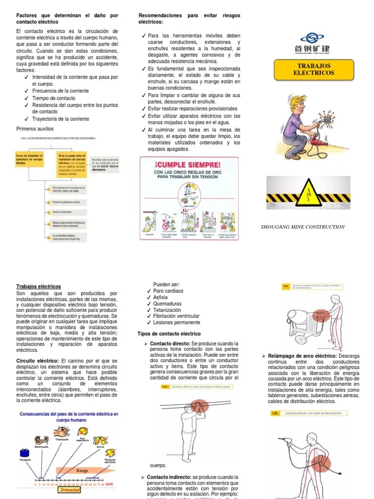 Triptico Trabajos Electricos | PDF | Electricidad | Ingenieria Eléctrica