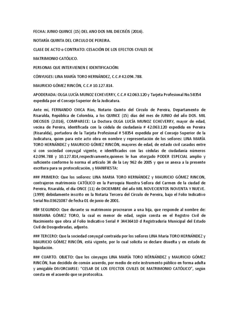 Acuerdo De Divorcio | PDF | Divorcio | Matrimonio