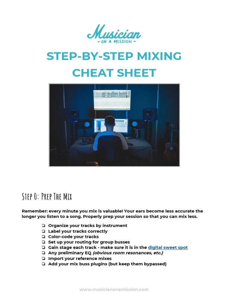 Step By Step Mixing Cheat Sheet | PDF