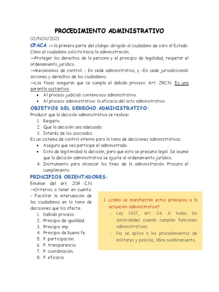 Apuntes Procedimiento Administrativo | PDF | Apelación | Debido Al Proceso