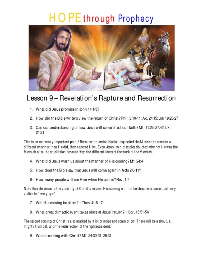 09-Revelations Rapture And Resurrection | PDF | Jesus | Second Coming