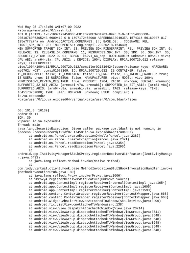 Crash | PDF | Java (Programming Language) | Android (Operating System)