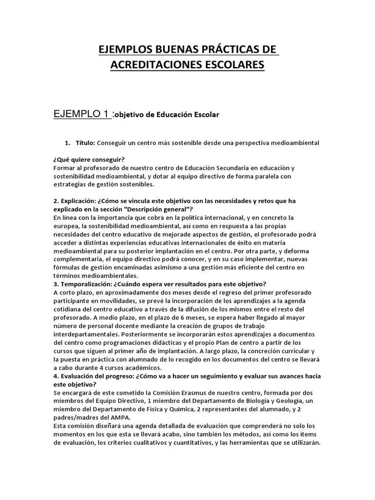 Ejemplos Buenas Prácticas De Acreditaciones | PDF | Evaluación | Método De Enseñanza