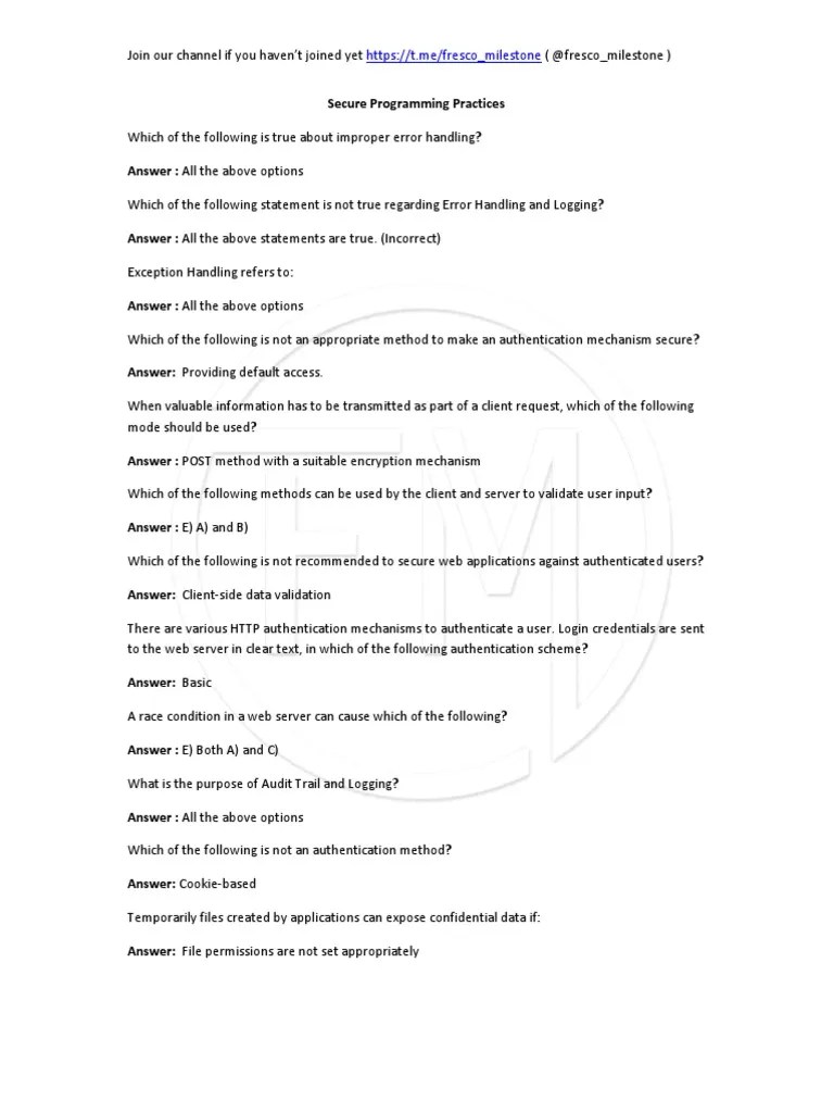 Secure Programming Practices | PDF