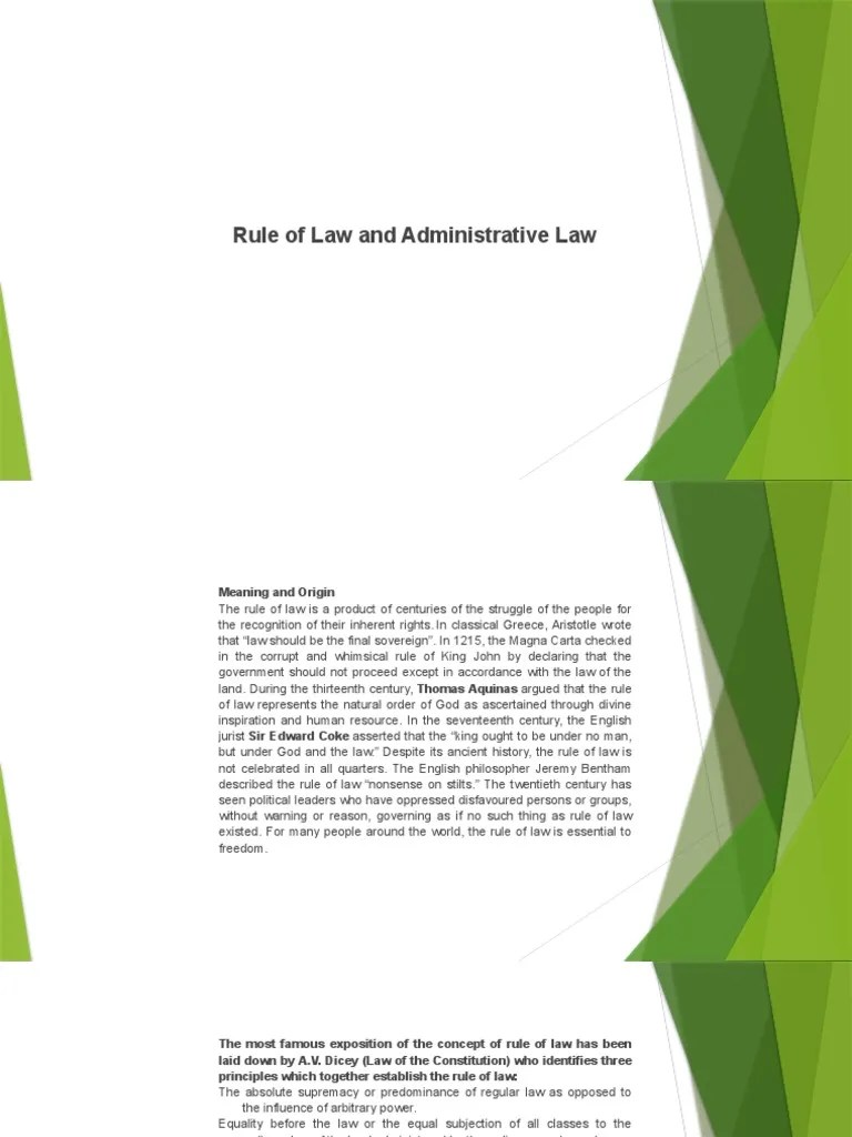 Rule Of Law And Administrative Law | PDF | Rule Of Law | Constitution