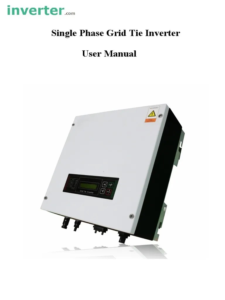 Single Phase Grid Tie Inverter User Manual | PDF | Power Inverter ...