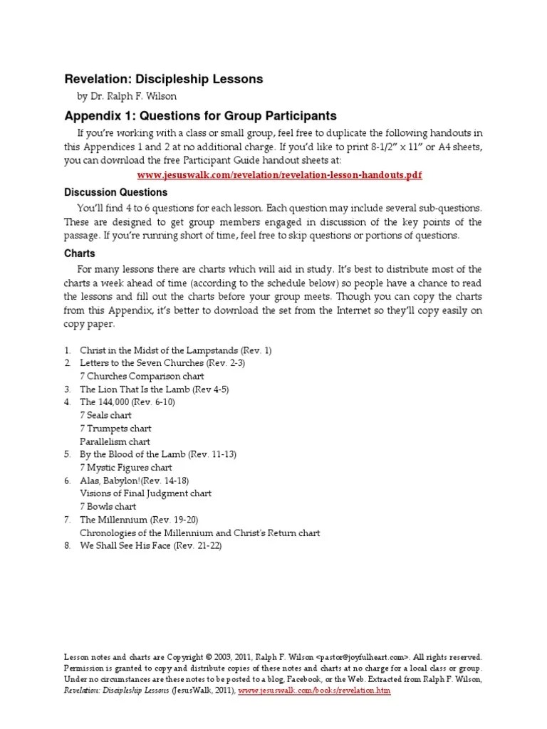 Revelation Lesson Handouts | PDF | Book Of Revelation | Religious Belief And Doctrine