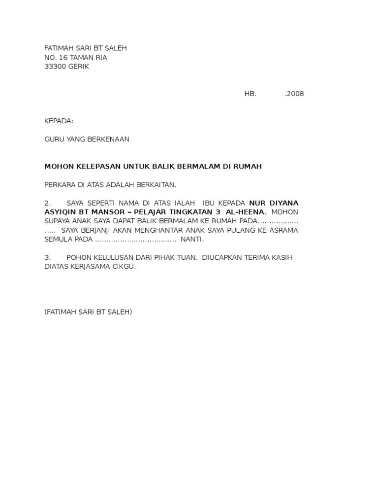 Surat rasmi cuti sakit, contoh surat rasmi cuti hari keluarga, surat rasmi format, surat rasmi kerajaan, surat rasmi . Contoh Surat Kebenaran Balik Kampung