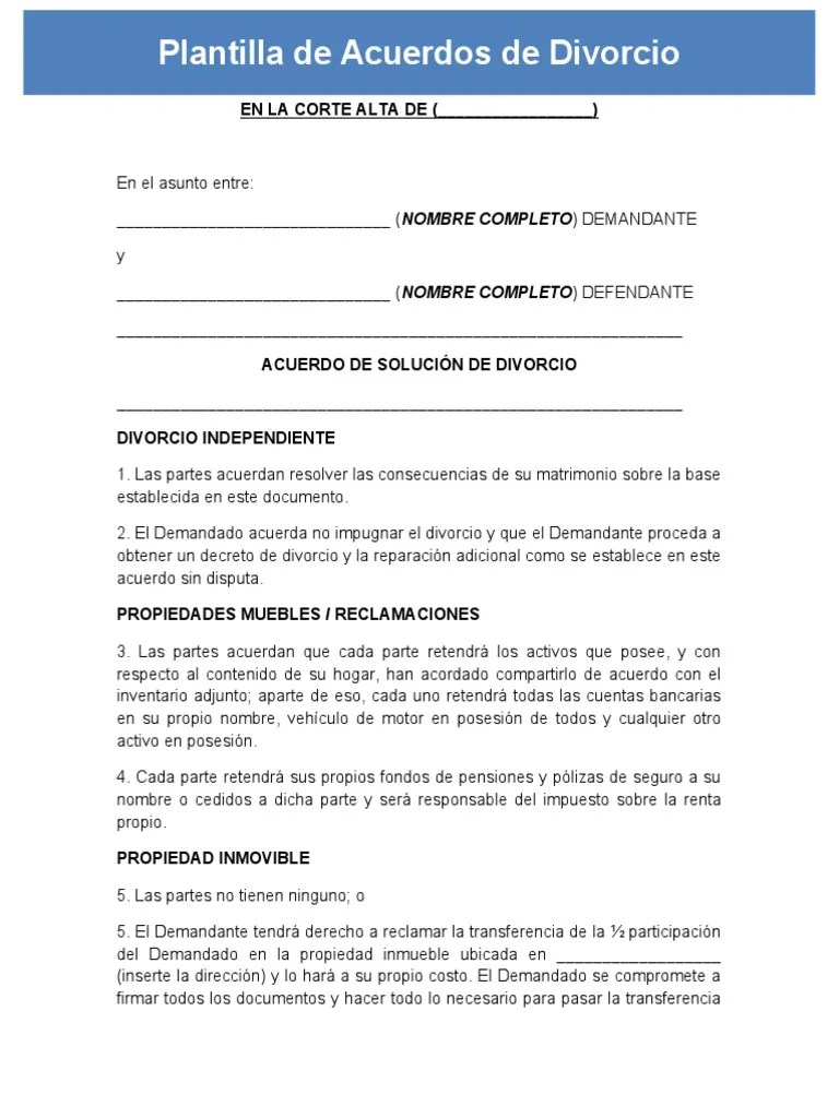 Acuerdos De Divorcio | PDF
