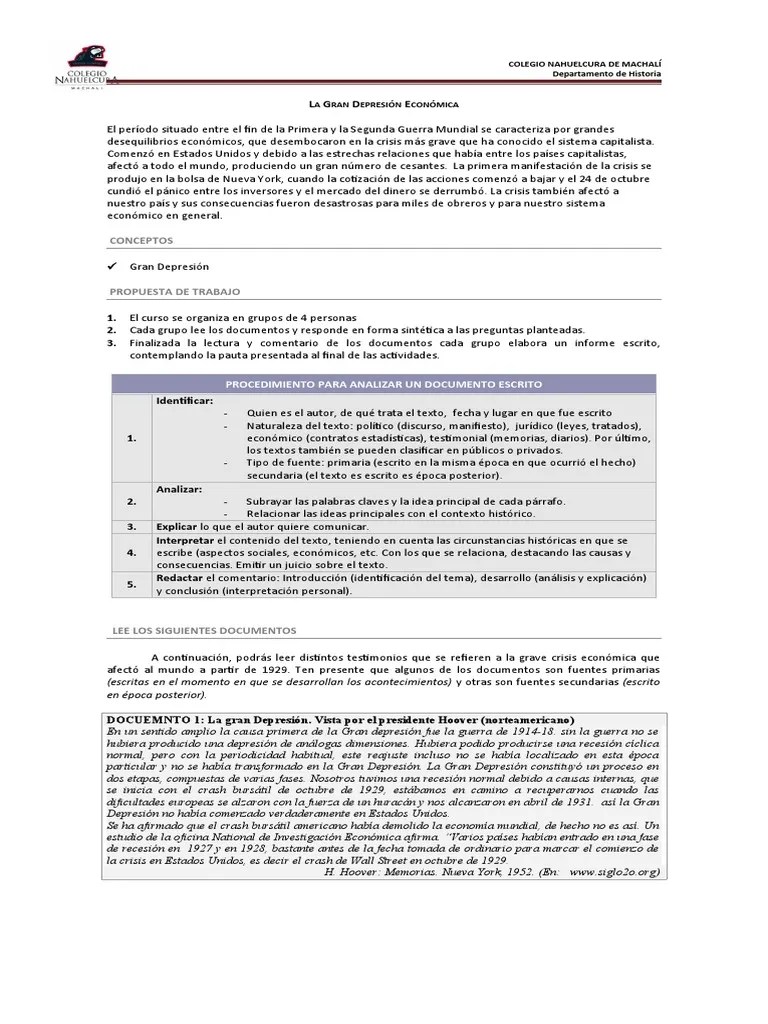 La Gran Depresión Económica | Descargar Gratis PDF | Gran Depresion ...