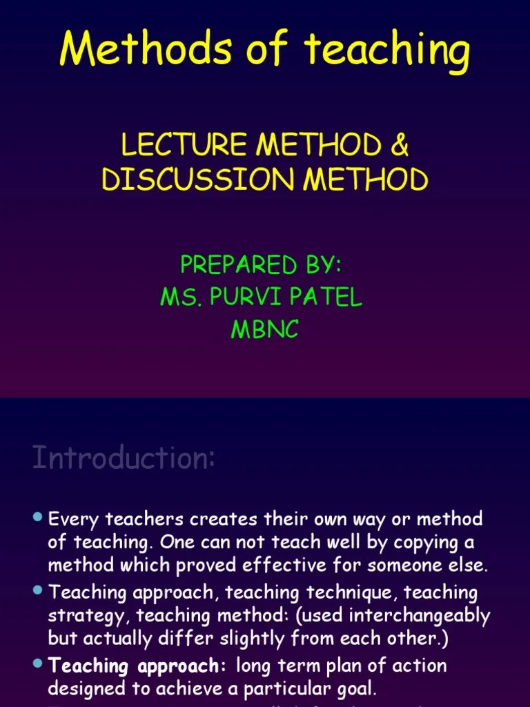 Lecture And Discussion | PDF | Teaching Method | Learning