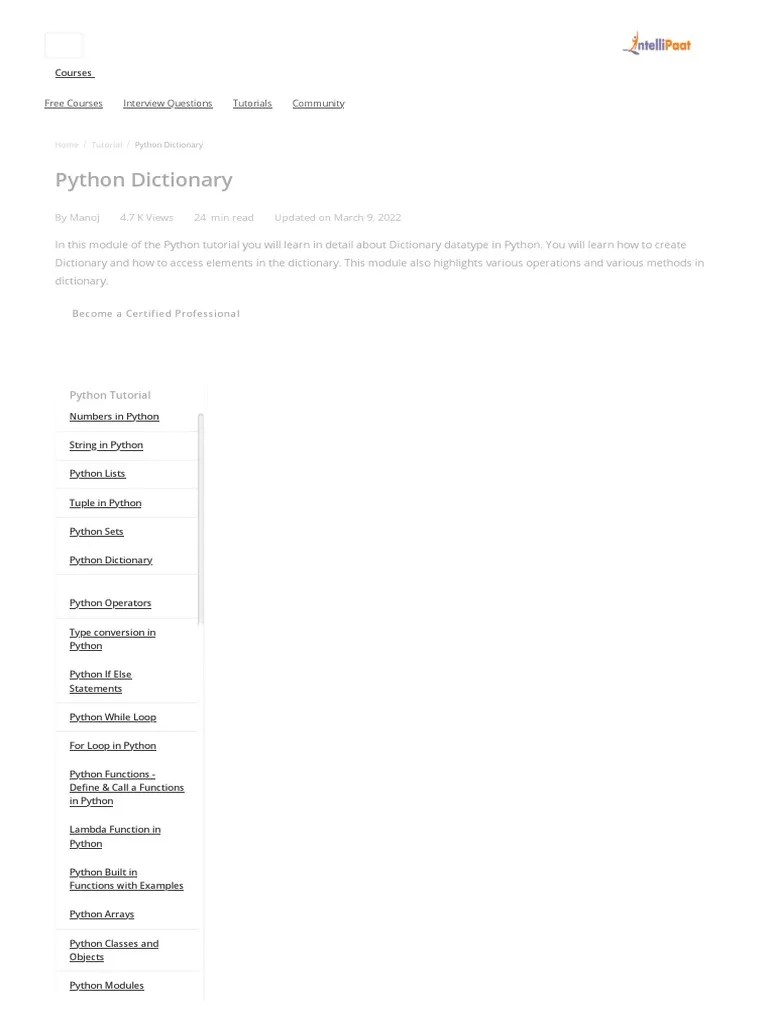 18.python Dictionary | PDF | Python (Programming Language) | Parameter ...