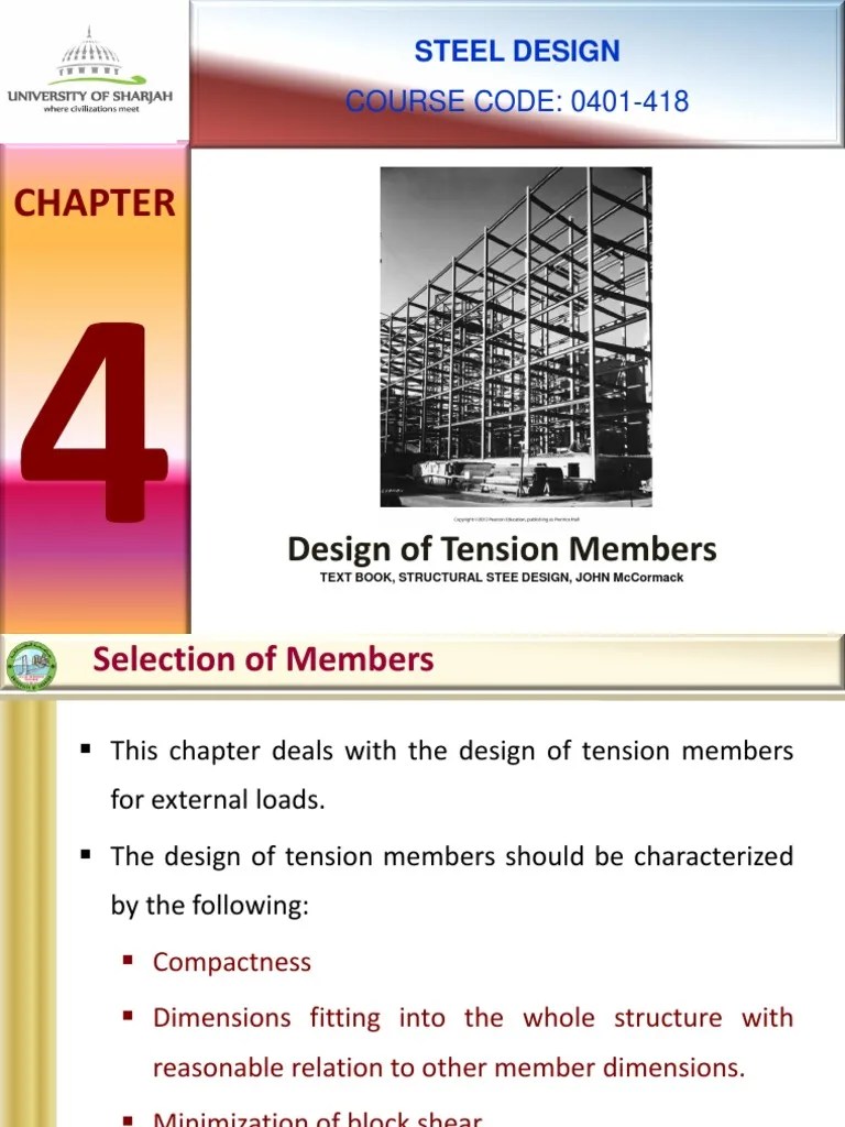 Chapter 4 - Design Of Tension Members | PDF | Screw | Stress (Mechanics)