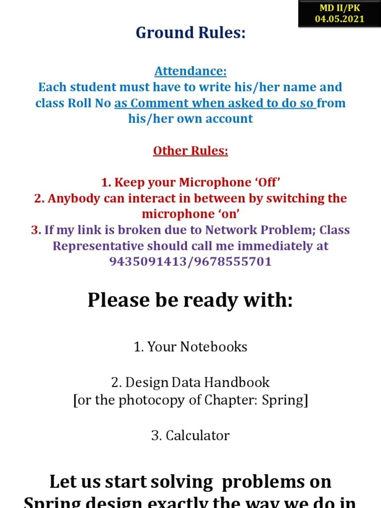 Class 3 Helical Spring Design | PDF | Valve | Young's Modulus