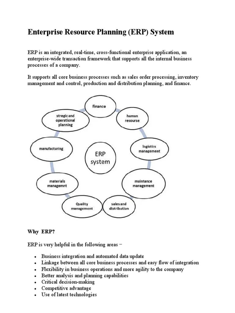 ERP Notes | PDF | Enterprise Resource Planning | Supply Chain Management