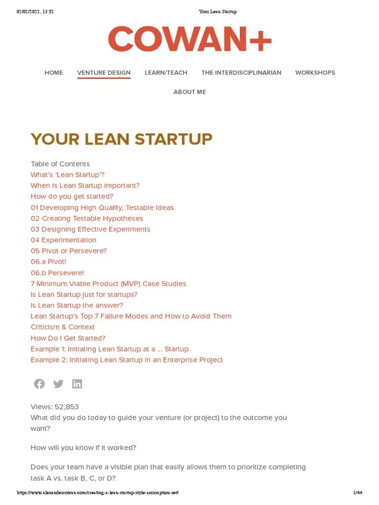 Your Lean Startup | PDF | Lean Startup | Hypothesis
