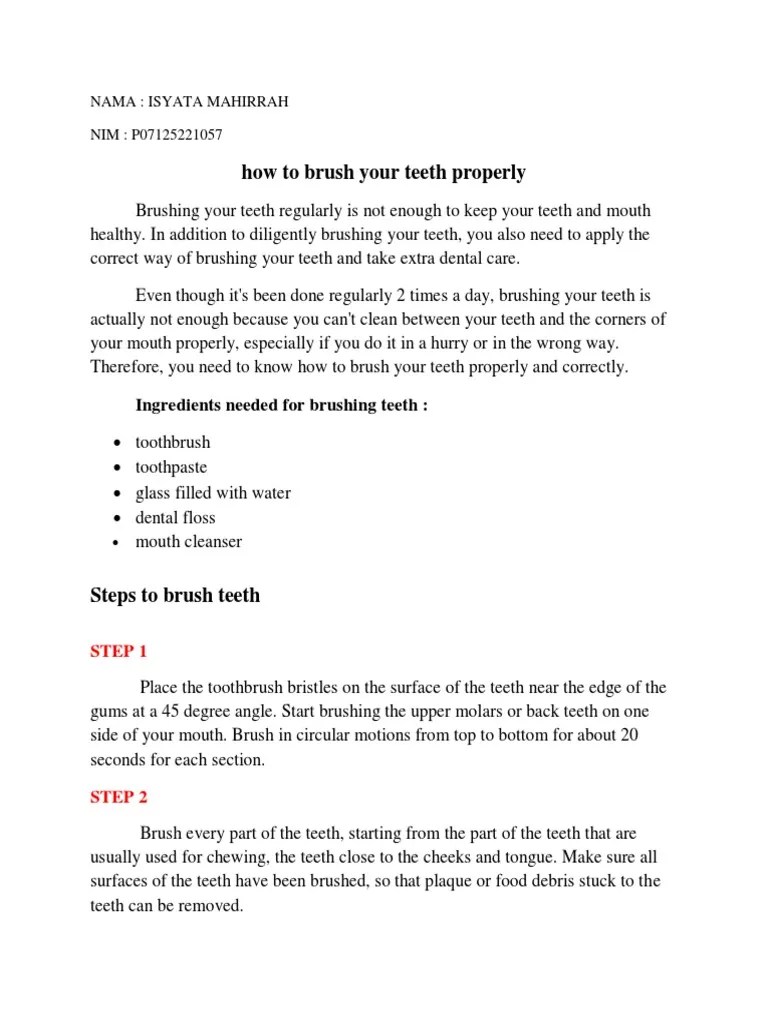 How To Brush Your Teeth Properly | PDF | Toothbrush | Oral Hygiene