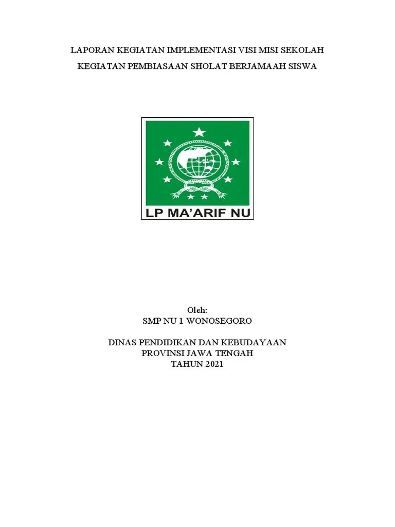 Laporan Kegiatan Implementasi Visi Misi Sekolah | PDF
