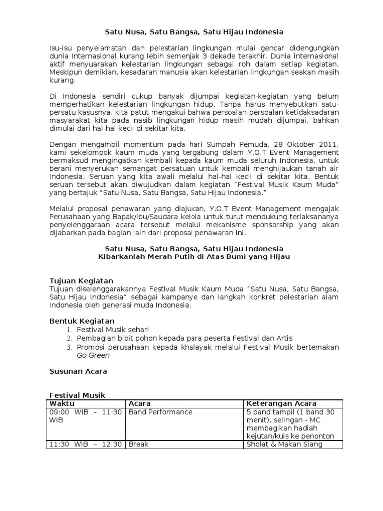Paket meeting/ konferensi dan harga kamar; Proposal Event Musik Pdf