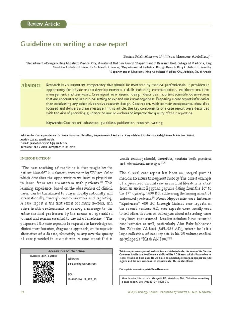 Guideline In Writing Case Report | PDF | Case Report | Medical Diagnosis