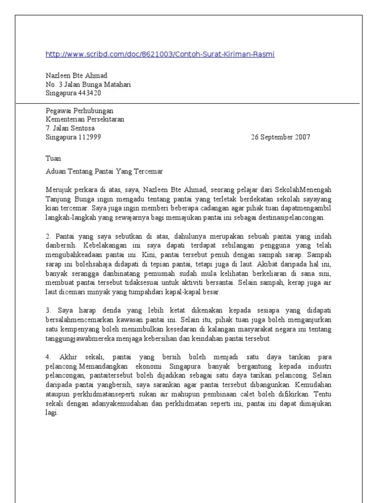 Contoh Surat Memohon Tarik Perobohan Bangunan