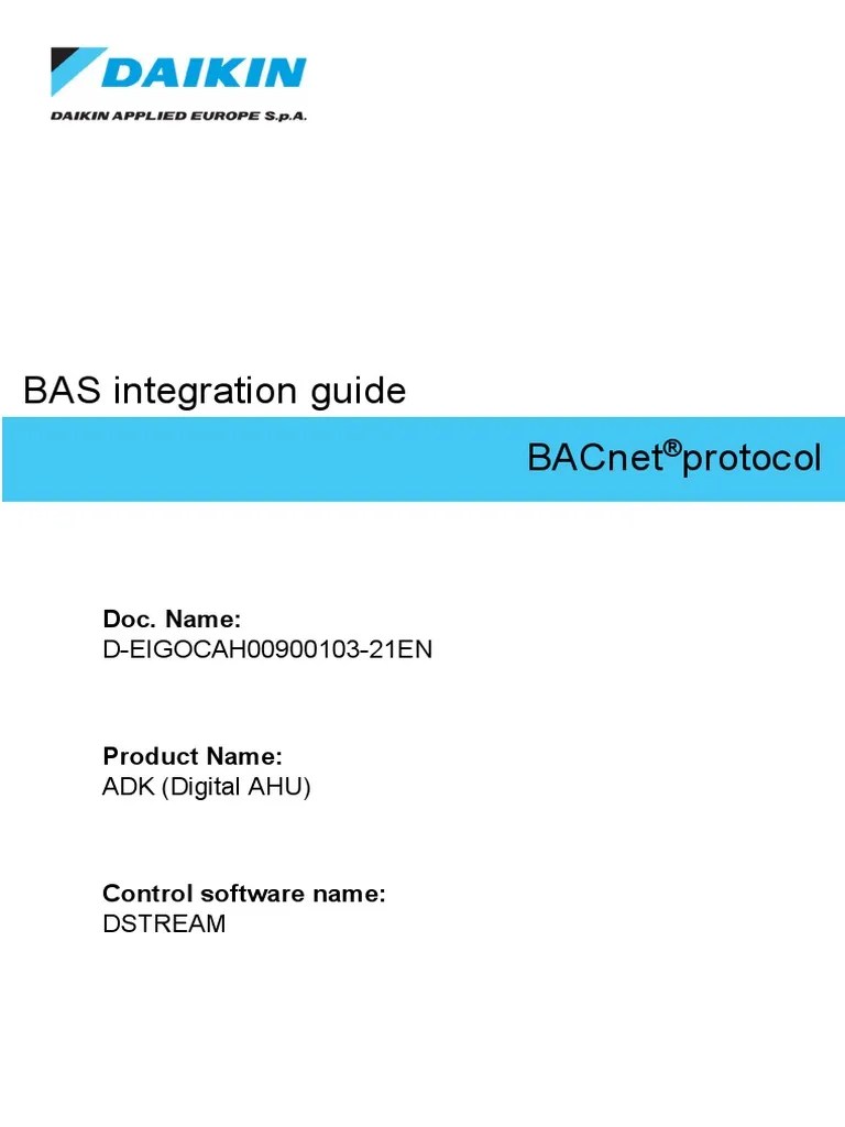 Operating Manual BACNET D-EIGOCAH00900103-21 | PDF | Ip Address | Electrical Wiring
