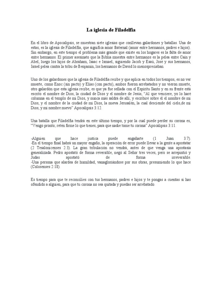 La Iglesia De Filadelfia | PDF