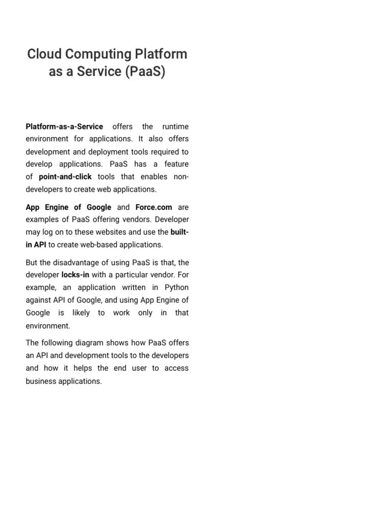 Cloud Computing Platform As A Service (PaaS) | Download Free PDF ...
