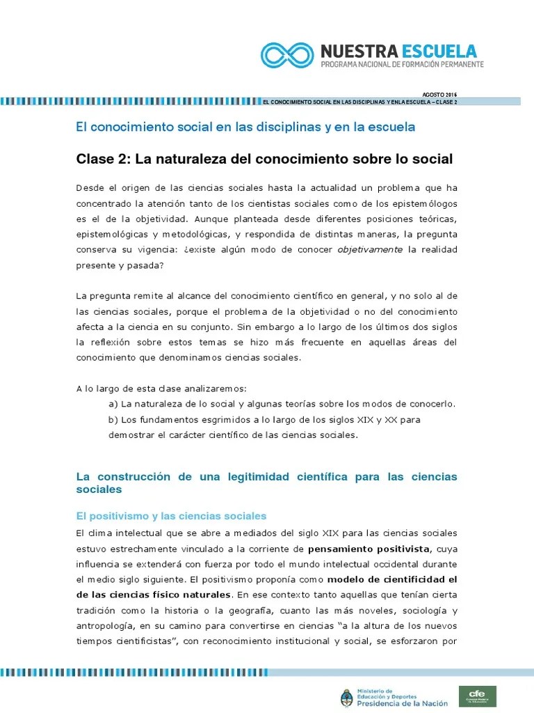 Clase 2 Conocimiento Social | PDF | Conocimiento | Science