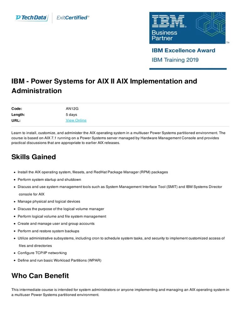 Power Systems For Aix II Aix Implementation And Administration | PDF ...