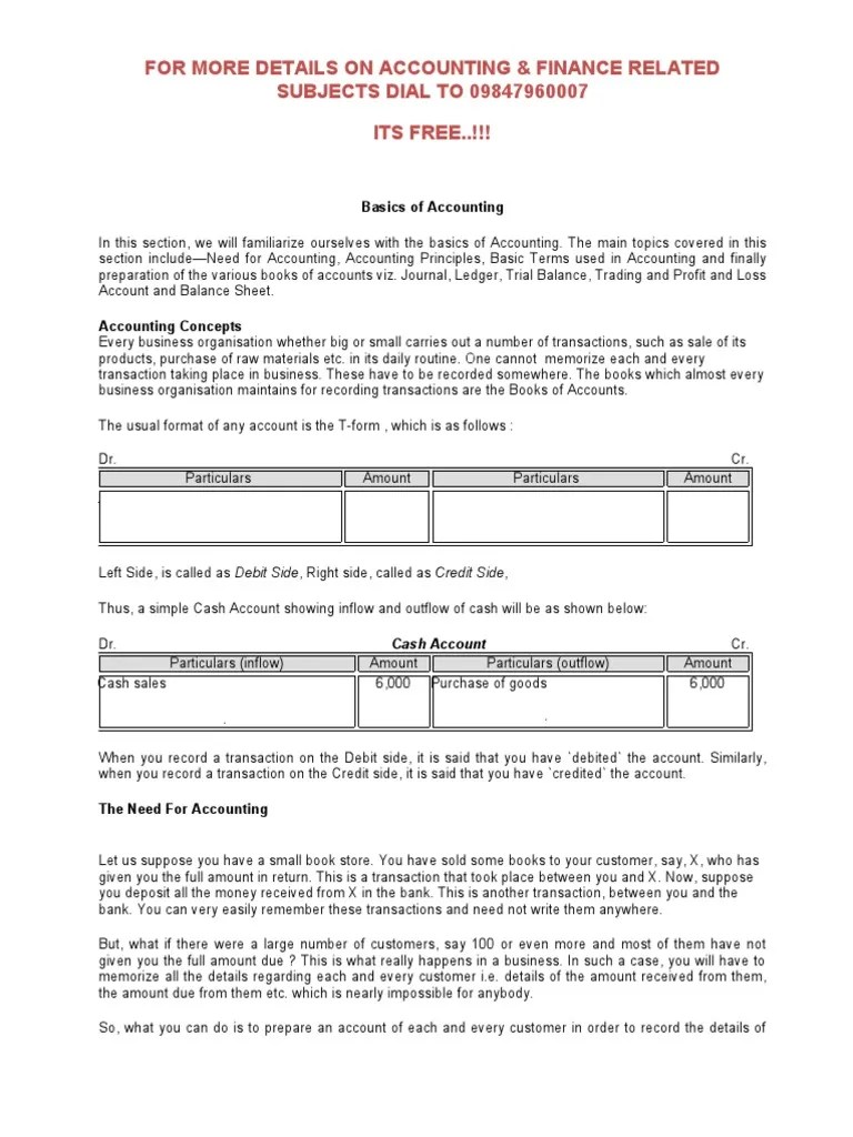 Basics Of Accounting | PDF | Debits And Credits | Economies