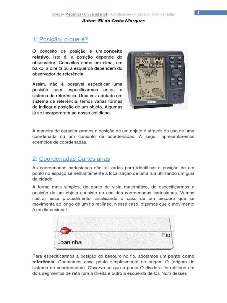 05 Localizacao No Espaco Coordenadas2 | PDF | Sistema De Coordenada ...