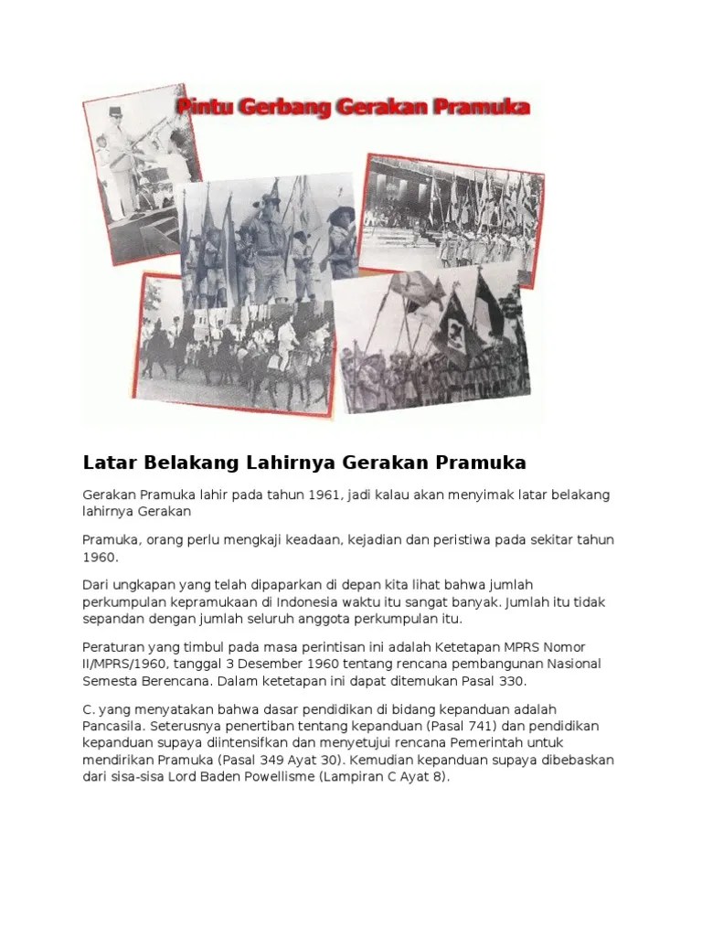 Latar Belakang Lahirnya Gerakan Pramuka | PDF