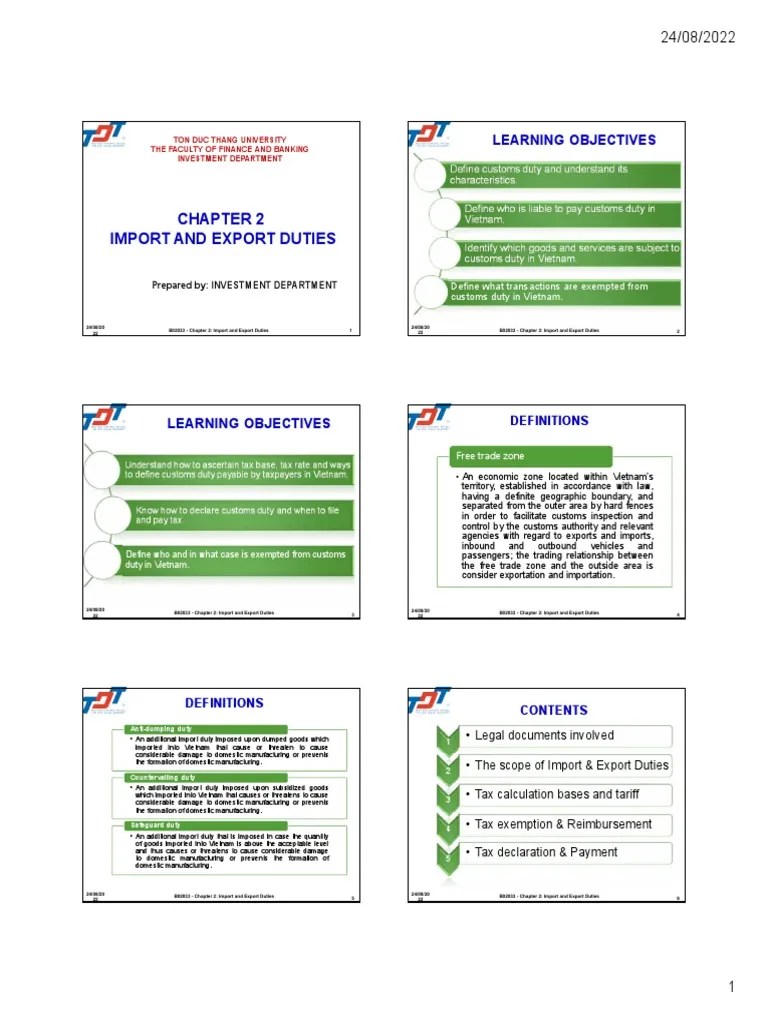 Chapter 2 - Import And Export Tax | PDF