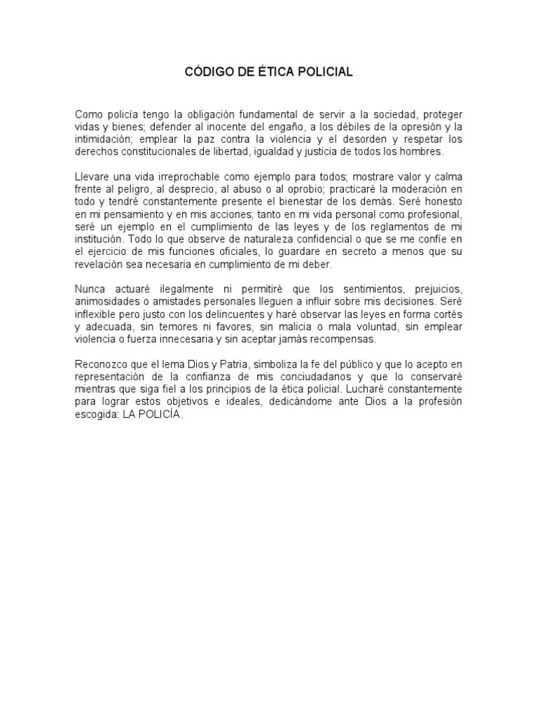 Codigo Etica Policial | PDF