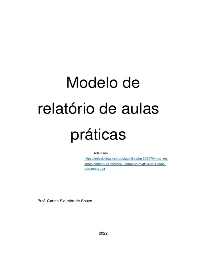 Modelo De Relatório De Aulas Práticas | PDF | Citação