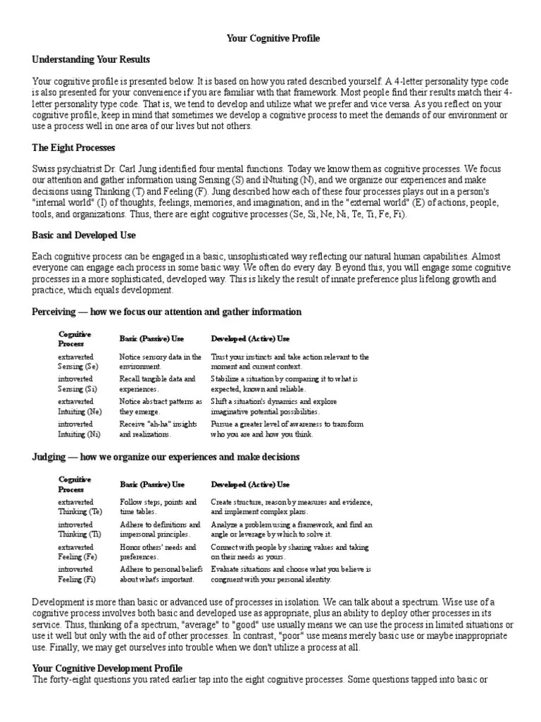 Keys 2 Cognition - Cognitive Processes | PDF | Extraversion And ...