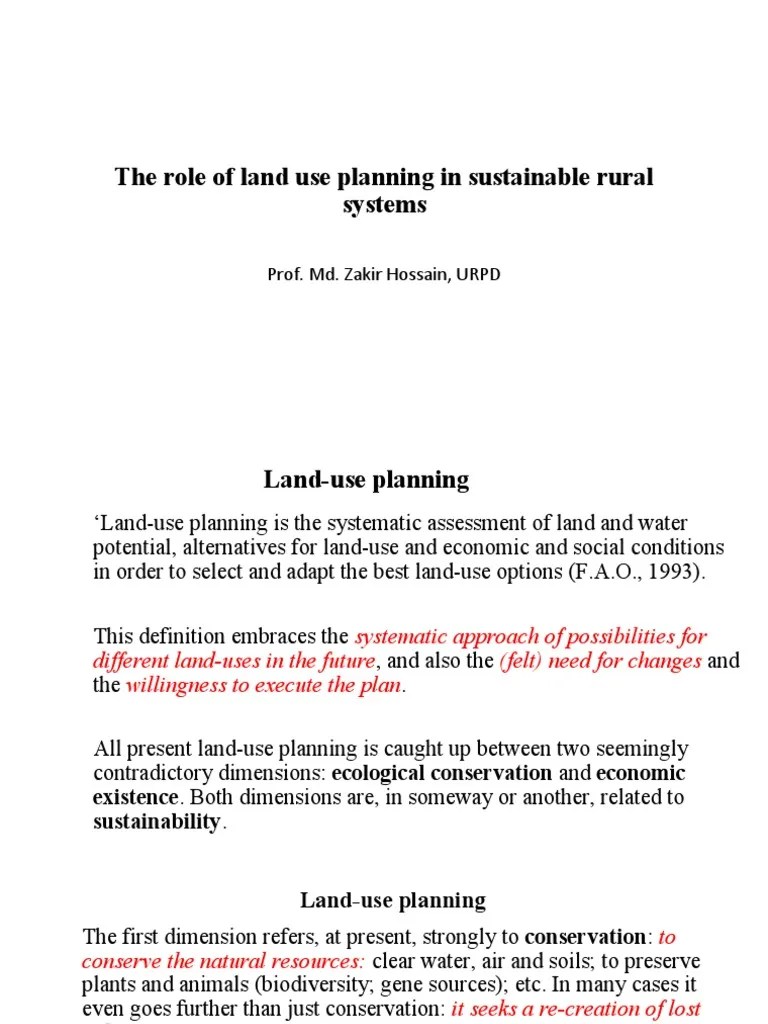 The Role Of Land Use Planning In Sustainable | PDF | Sustainability ...