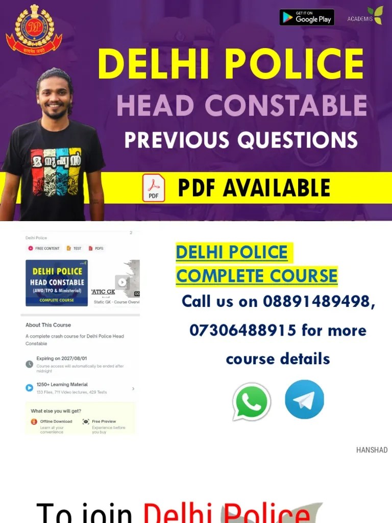 Delhi Police GK - Previous Questions | Download Free PDF | South Asia