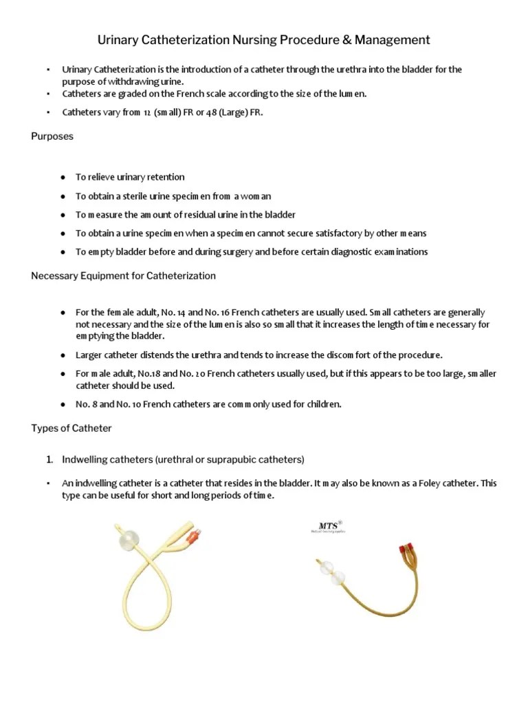 Urinary Catheterization Nursing Procedure | PDF | Catheter | Urology