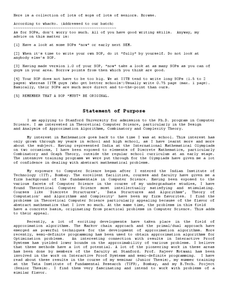 Because everyone is pressed for time, the need to look up the summary of this book or that one is sometimes a priority. Statement of Purpose Sample | Postgraduate Education | Graduate School